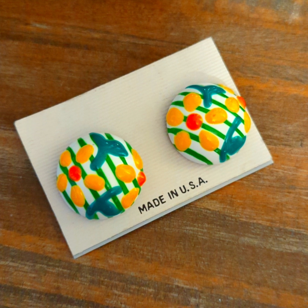 Vintage enamel earrings